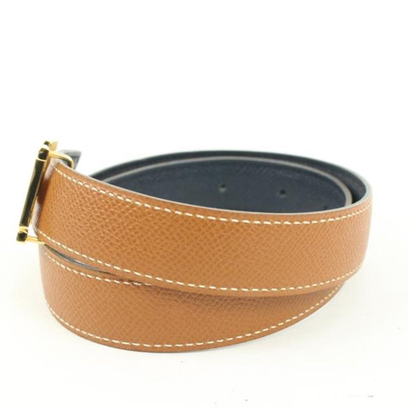Hermès 24mm Brown x Navy Reveresible H Logo Belt Kit 55h128s main image 11